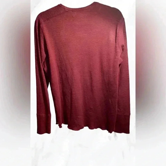 Wings + Horns Signal Slubbed Long Sleeve burgundy T-Shirt L - Picture 2 of 6